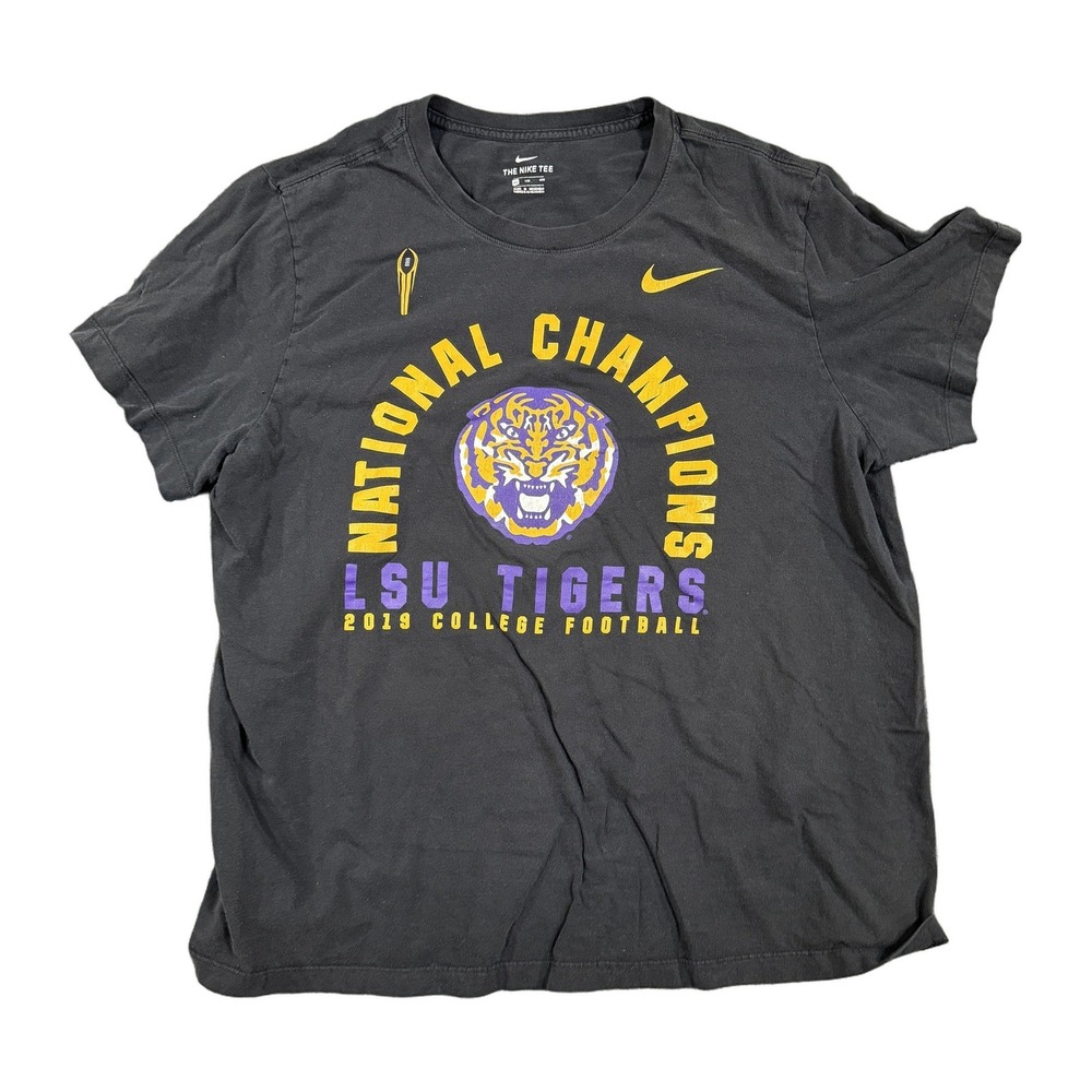 Nike LSU Tigers 2019 National Champions Black Graphic T-Shirt Mens XXL